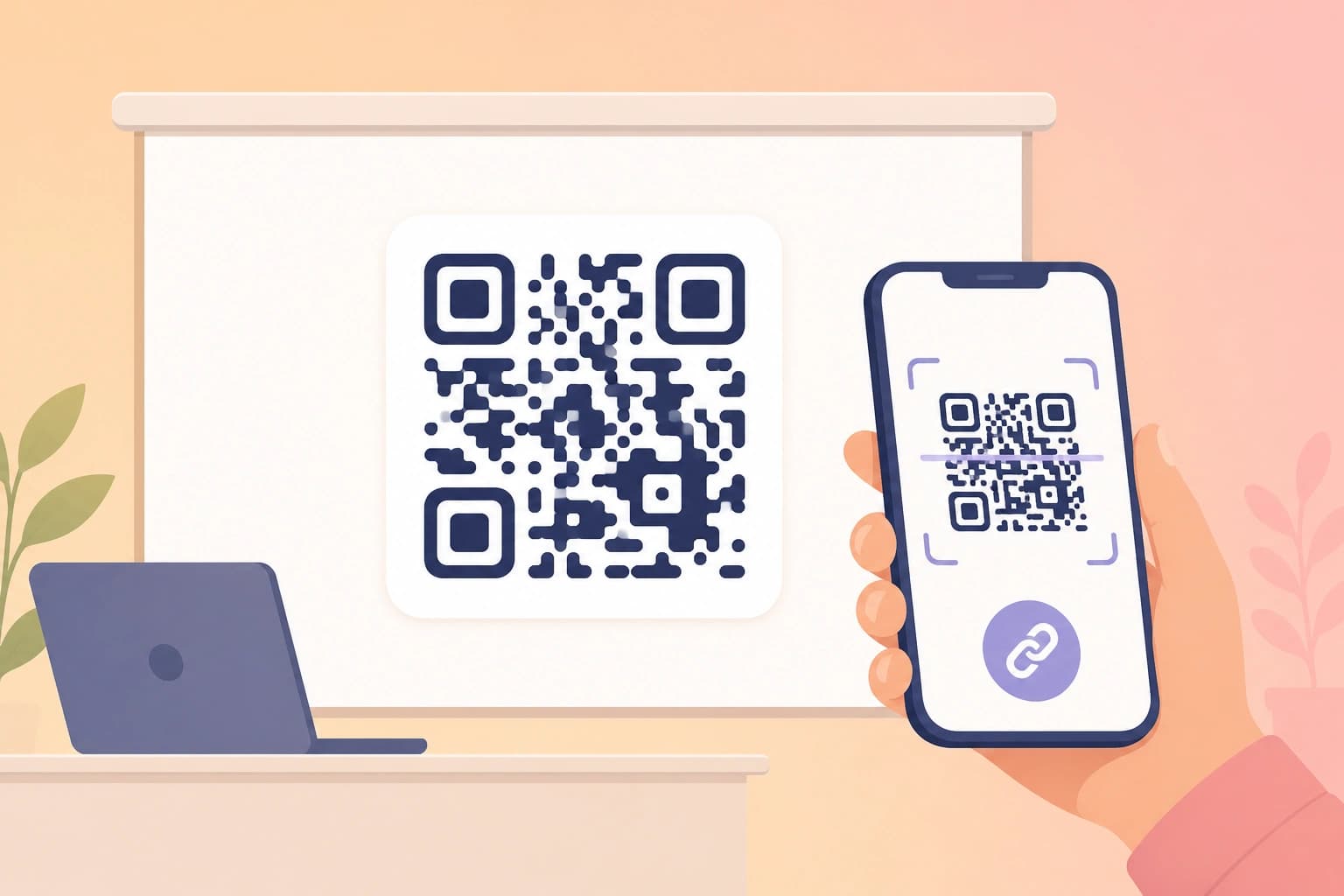 Workshop slide with a QR code that opens a short link